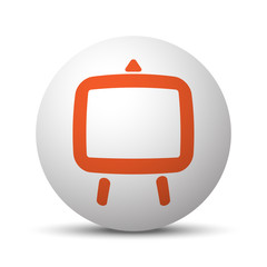 Wall Mural - Orange Easel icon on white ball