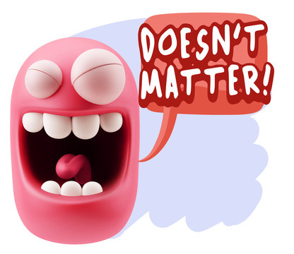 3d Rendering Smile Character Emoticon Expression saying It Doesn