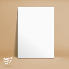 Aufkleber - Vector : White paper poster in pastel brown studio room, Templat