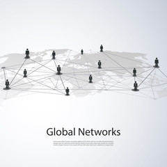 Poster - networks - global business connections - social media concept design