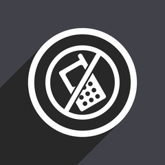 Poster - Flat design gray web no phone vector icon