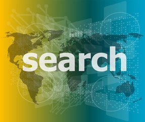 Poster - SEO web development concept: words Search on digital background vector illustration