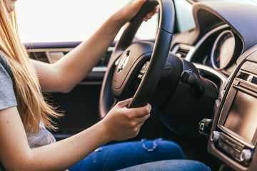 Wall Mural - woman driving a car