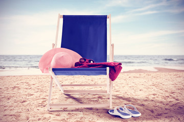 chairs and sand and coast 