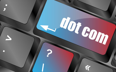 Poster - dot com button on computer keyboard key vector . keyboard keys, keyboard button, keyboard icon