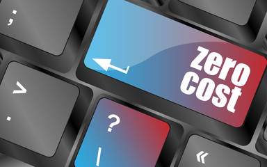 Poster - zero cost button on computer keyboard key vector . keyboard keys, keyboard button, keyboard icon