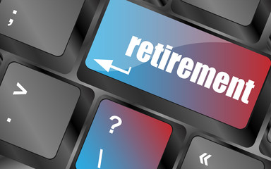 Poster - retirement for investment concept with a button on computer keyboard vector . keyboard keys, keyboard button, keyboard icon
