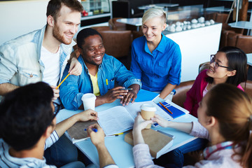 Canvas Print - Students in cafe