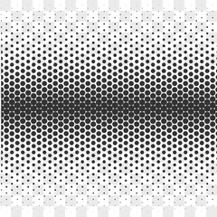 Wall Mural - Gradient Dotted Background on Transparent. Horizontal Dotwork pattern background. Vector Illustration.