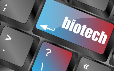 Poster - bio tech message on enter key of keyboard keys, keyboard button, keyboard icon