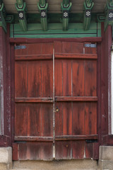 Wall Mural - Architectural detail - Korean Tradition Wooden door, decoration