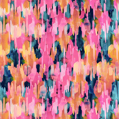 Wall Mural - Watercolor ikat pattern.