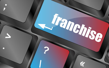 Aufkleber - A keyboard with a key reading franchise - business concept vector . keyboard keys, keyboard button, keyboard icon