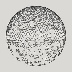 Poster - Vector polygonal background. Illustration of abstract background with low poly sphere. Abstract design for banner, poster, flyer.