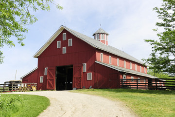 trail to the big, red barn
