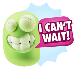 Fototapete - 3d Rendering Smile Character Emoticon Expression saying I Can't
