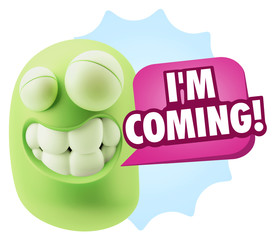 Fototapete - 3d Illustration Laughing Character Emoji Expression saying I'm C