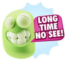 Fototapete - 3d Illustration Laughing Character Emoji Expression saying Long