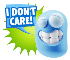 Fototapete - 3d Illustration Laughing Character Emoji Expression saying I Don