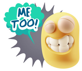 Fototapete - 3d Illustration Laughing Character Emoji Expression saying Me To