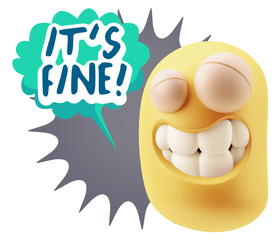 Fototapete - 3d Illustration Laughing Character Emoji Expression saying It's