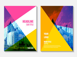Poster - Vector design for Annual Report cover. Business booklet brochure flyer.