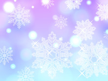 Blue Pink Snowflake Winter Powder Snow Illustration Background Vector