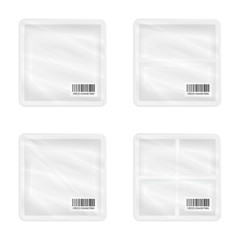 top view of White polystyrene square packaging mockup