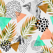canvas print picture - Abstract summer geometric seamless pattern