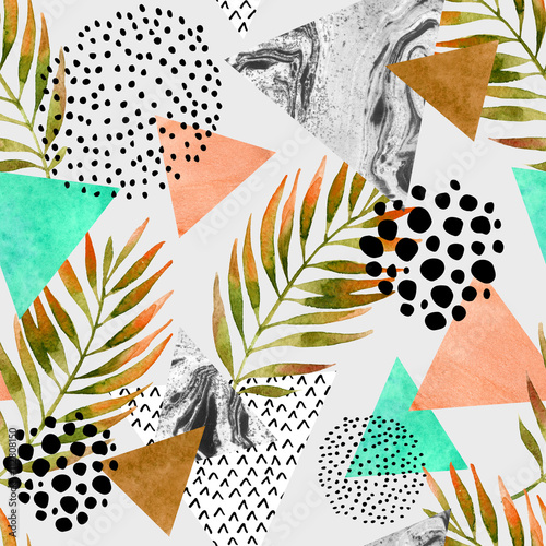 Naklejka dekoracyjna Abstract summer geometric seamless pattern