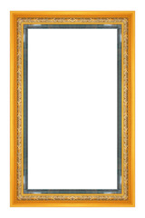 Wall Mural - The antique gold frame on the white background