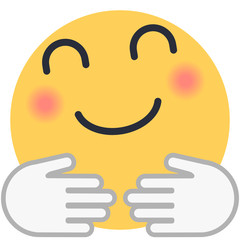 Sticker - Hugging Face - Flat Emoticon design | Emojilicious