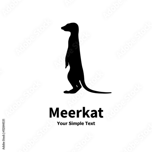 Fotografía Vector illustration of a silhouette standing meerkat