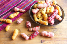 Bowl Of PeruvianTuber Oca On A Table