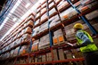 © Wavebreak Media - Warehouse worker walking in an aisle