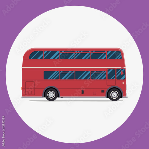 London bus sity transportation. Modern flat design Poster