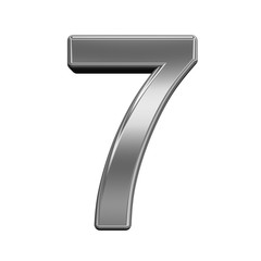 Poster - One digit from titanium alphabet set, isolated on white. 3D illustration.