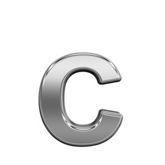Poster - One lower case letter from titanium alphabet set, isolated on white. 3D illustration.One lower case letter from titanium alphabet set, isolated on white. 3D illustration.