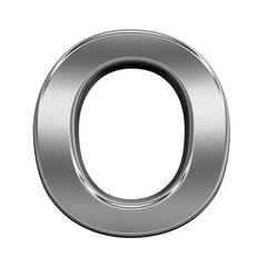 Poster - One letter from titanium alphabet set, isolated on white. 3D illustration.