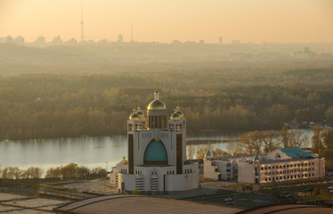 Canvas Print - Sunset city center in Kiev, Ukraine