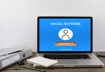 Sticker - social network website on laptop