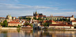 The beautiful landscape of the old town and the Hradcany (Prague