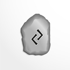 Poster - Ancient rune on the stone. Vector illustration.