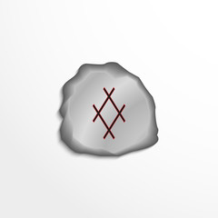 Poster - Ancient rune on the stone. Vector illustration.