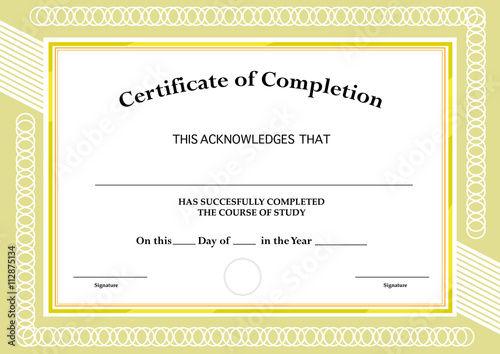 Certificate of Completion. Classic Frame and Visual Design. Editable ...