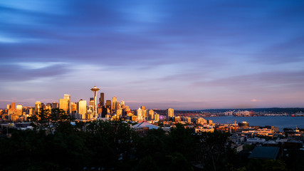 Fototapete - Seattle Skyline at Sunset