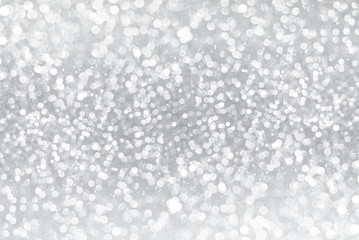 Wall Mural - white and silver glitter bokeh texture abstract background