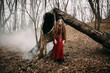 © grape_vein - Young witch in the autumn forest
