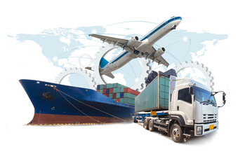 supply chain management logistics import export (elements of this image furnished by nasa)