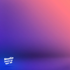 Aufkleber - Vector,Empty studio room background with purple and blue Materia